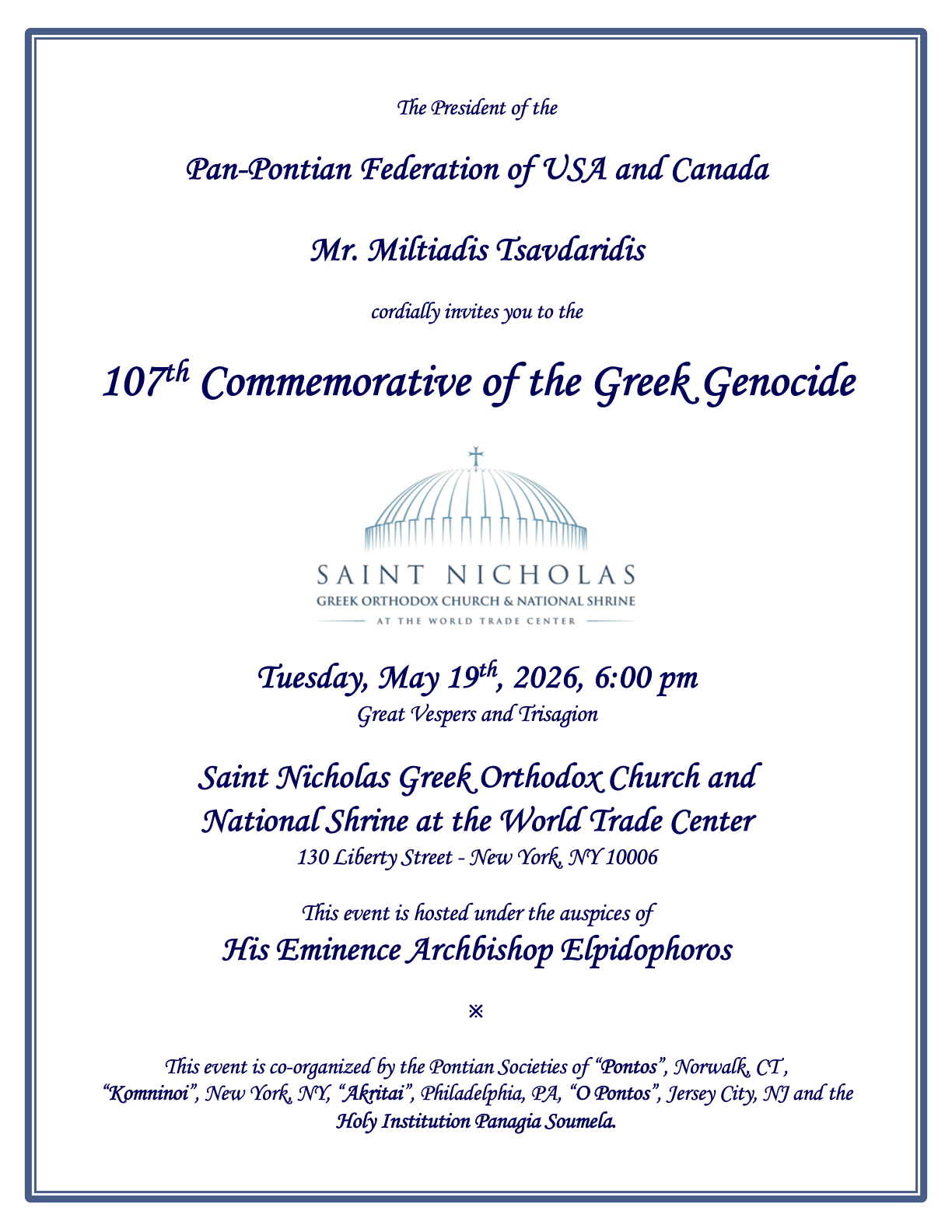 May 19, 2026 • Genocide Memorial • New York, NY